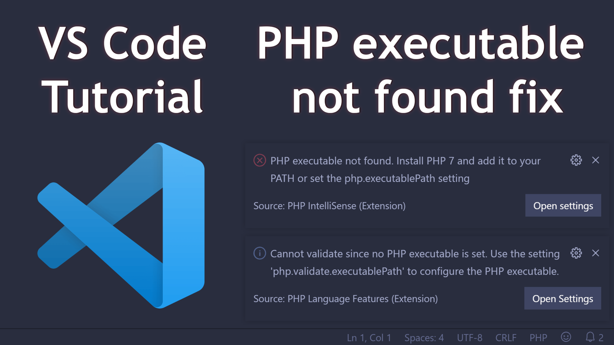 خطای PHP executable not found در vscode